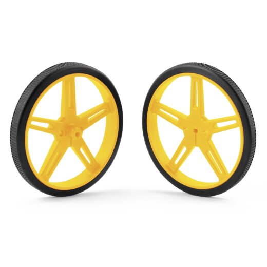 Pololu Plastic Wheel 70x8mm Pair Yellow for Micro Metal Gearmotors