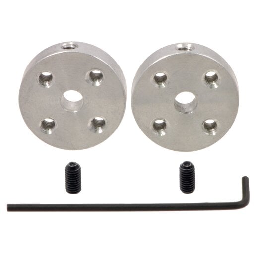 Pololu Universal Aluminum Mounting Hub for 4mm Shaft #4-40 Holes (2-Pack)