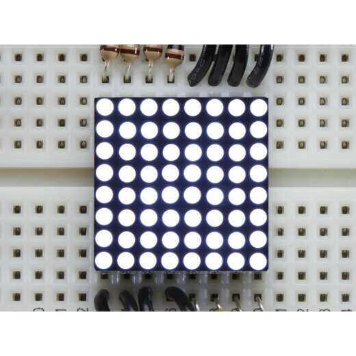 Adafruit Miniature Ultra-Bright 8x8 White LED Matrix for Arduino